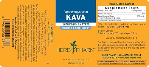 Vista 20 de Líquido de hierbas farmacéutico Kava con extracto de raíz para reducir el estrés y promover la relajación., 1 Ounce, 1, 1