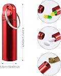 3 Pièces Porte-pilule Porte-clés Conteneur de trousse de médicaments, Imperméable en aluminium portable boîte pour camping en plein air