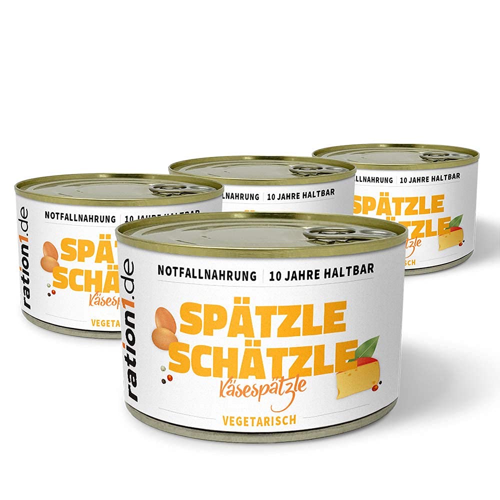 ration1 Käsespätzle 4x400g, Notfallnahrung 10 Jahre haltbar
