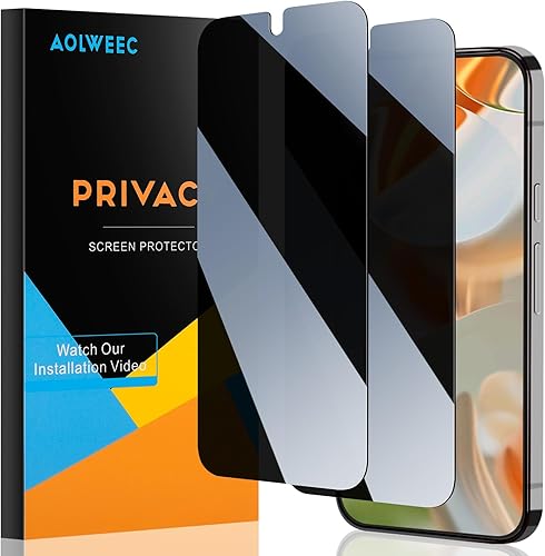 Miniatura 9 de Paquete de 2 protectores de pantalla de privacidad para Samsung Galaxy A15 5G vidrio templado antiespía, compatible con fundas, arañazos, sin