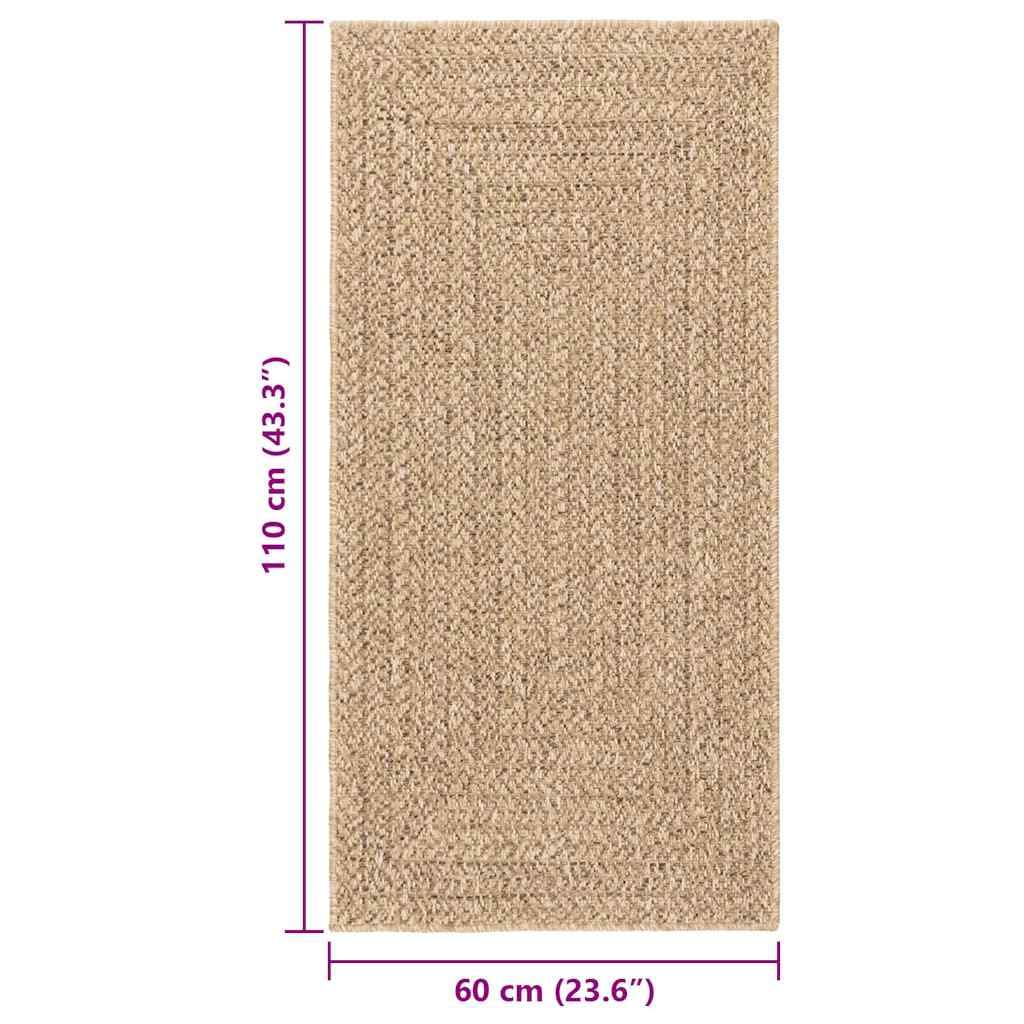 vidaXL Tapis ZIZUR 60x110 cm Aspect de Jute intérieur et extérieur, Tapis d'extérieur, Tapis de Sol, Tapis d'intérieur, Tapis de Porte, Moquette