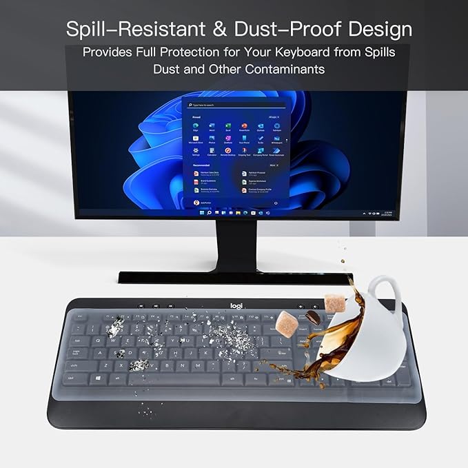 Funda de teclado universal de silicona transparente para PC de escritorio miniatura 4