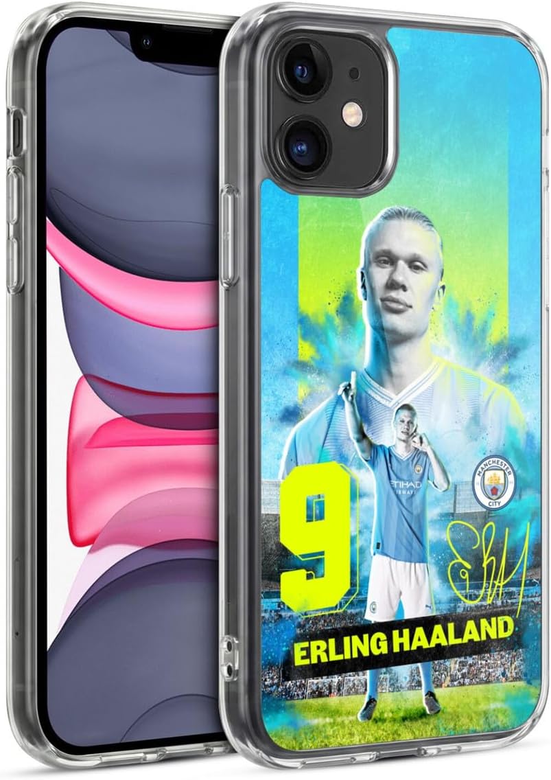 Head Case Designs Officially Licensed Manchester City Man City FC Erling Haaland 2023/24 First Team Gel Case [Military Grade Protection] Compatible with Apple iPhone 11
