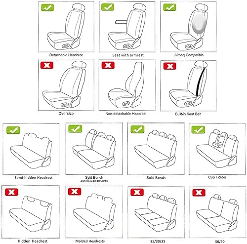 Miniatura 8 de Fundas de 5 asientos entrega en Estados Unidos para GLS 450 - Juego completo de cojines de piel sintética para asiento delantero y trasero,
