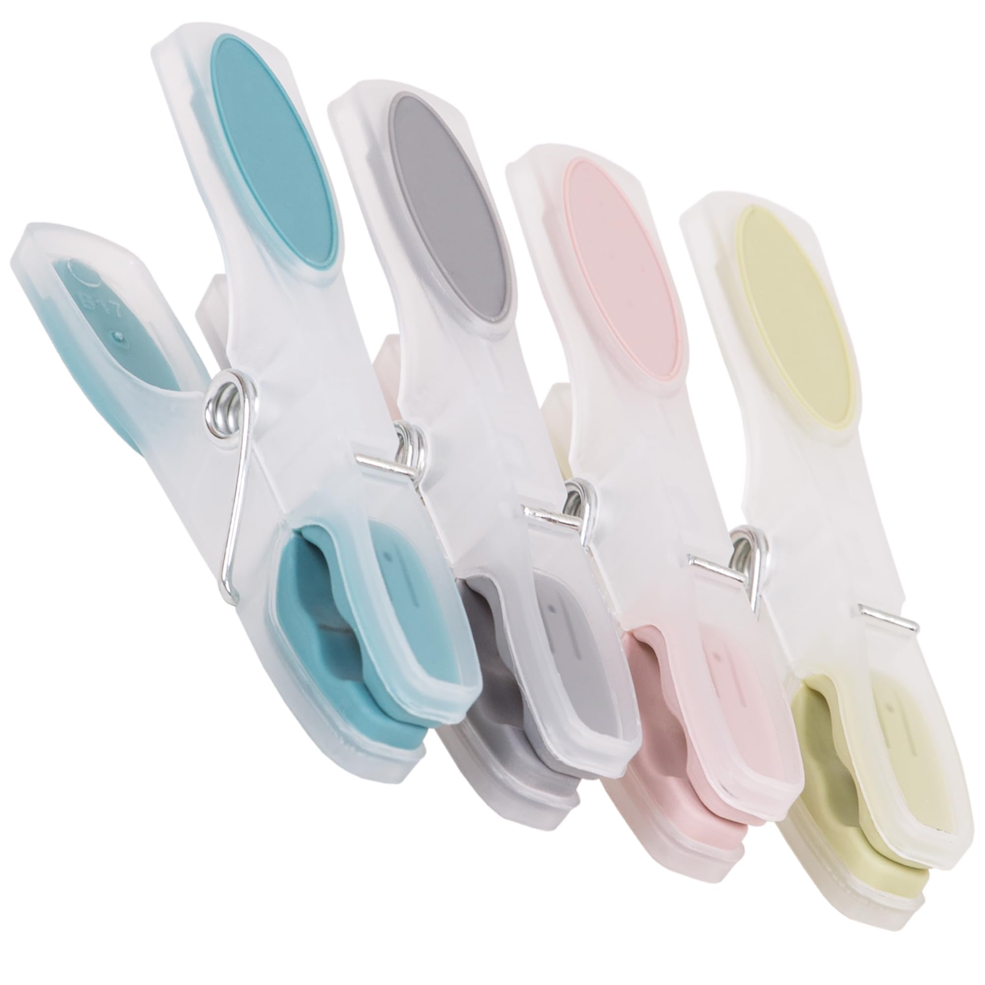Soft Grip Laundry Pegs Clothes Clips Assorted Colours Plastic Clothes Pegs Ideal For Outdoor Washing Line (40)