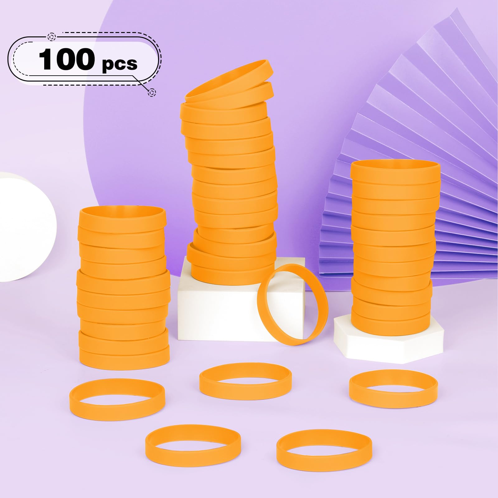 100 pezzi Braccialetti in silicone,Vuoti Braccialetto universale Sportive Braccialetti di gomma
