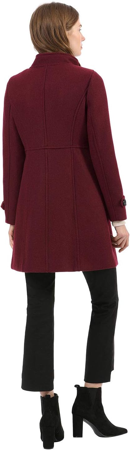 Allegra K Women's Stand Collar Double Breasted Slant Pockets Trendy Outwear Winter Coat - Image 5