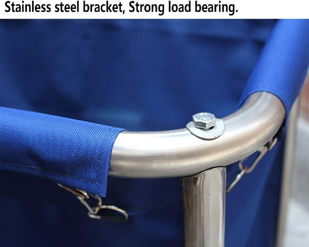 Laundry Basket on Wheels Rolling Hotel Service Trolley for Laundry Room, Laundry Hamper Sorter Utility Cart with Wheels & Bag, Stainless Steel Frame