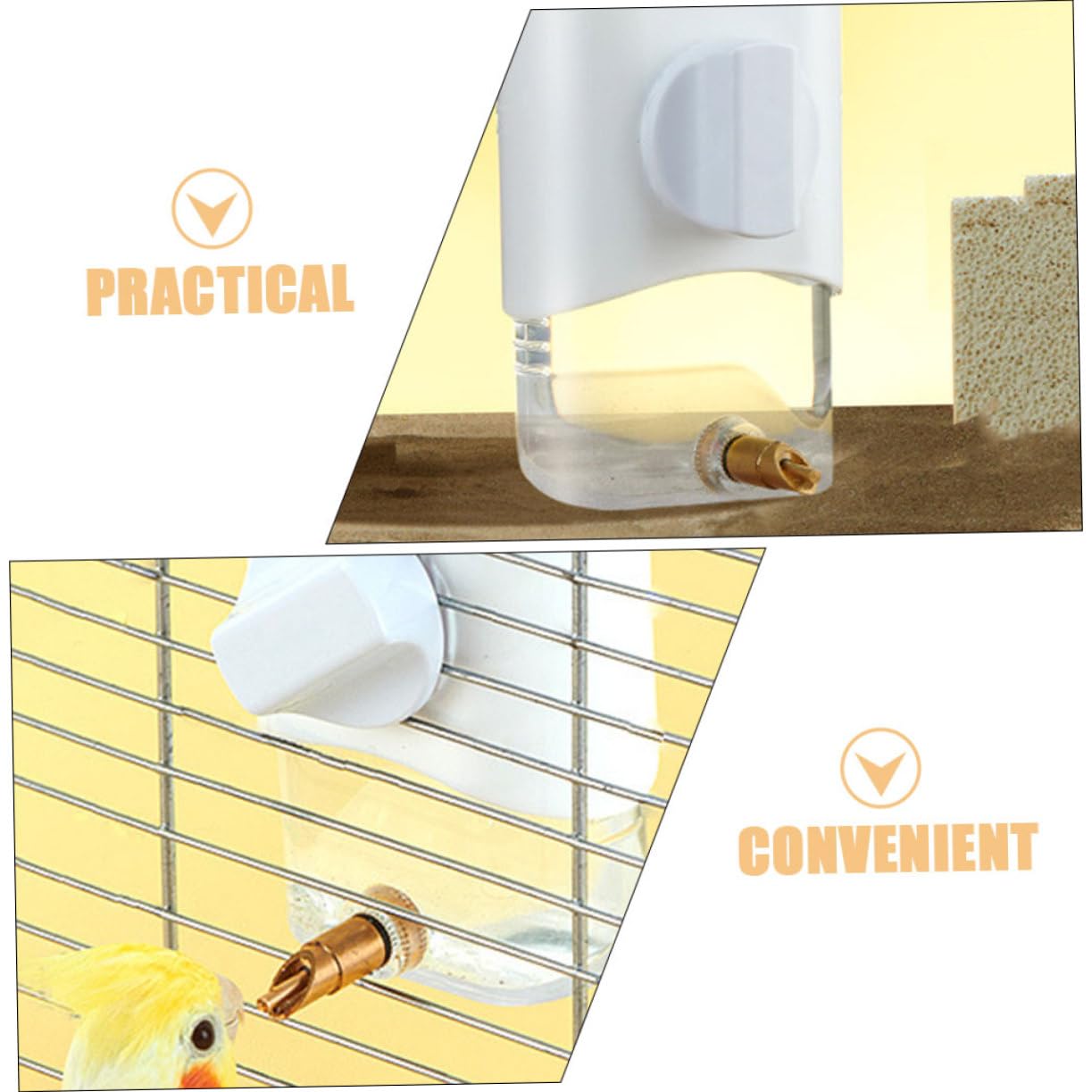 Happyyami 3pezzi Dispenser Automatico Per Uccelli Mangiatoia Per Pappagalli e Cocorite Facile Da Installare Accessorio Per Voliere Design Sicuro e Pratico