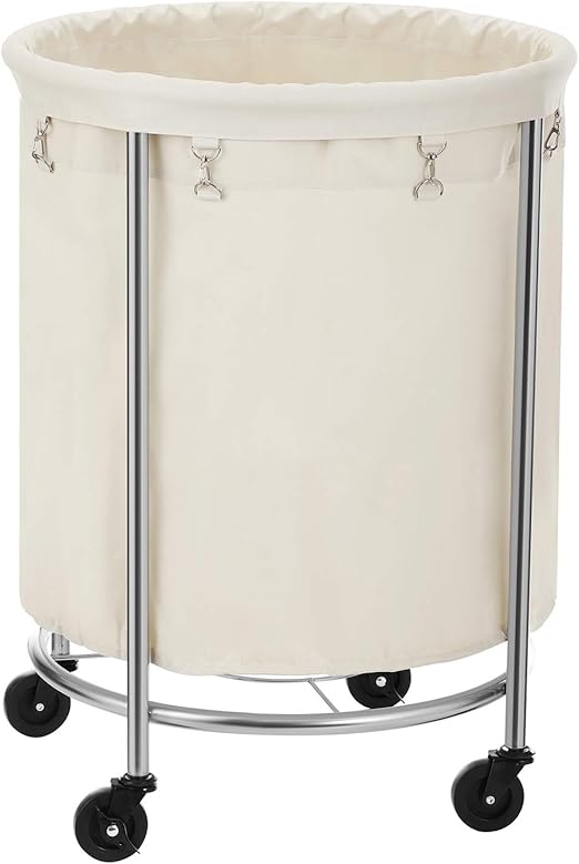 SONGMICS Laundry Basket with Wheels, Rolling Laundry Hamper