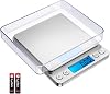 Criacr Digital Pocket Scales, 500g High-precision Kitchen Food Scales, Stainless Steel Jewelry Scales with Two Trays, Back-Lit LCD Display, 0.01g Precision, Tare and PCS Features, Batteries Included [Energy Class A]