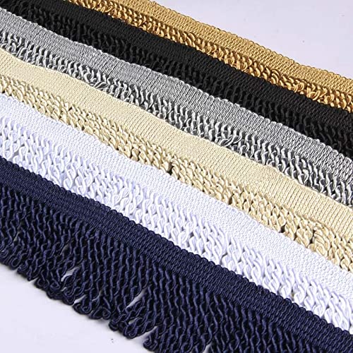 Ruban à Pompons WANDIC 9m Blanc - Frange Décorative Pour Robes Et Déco Maison