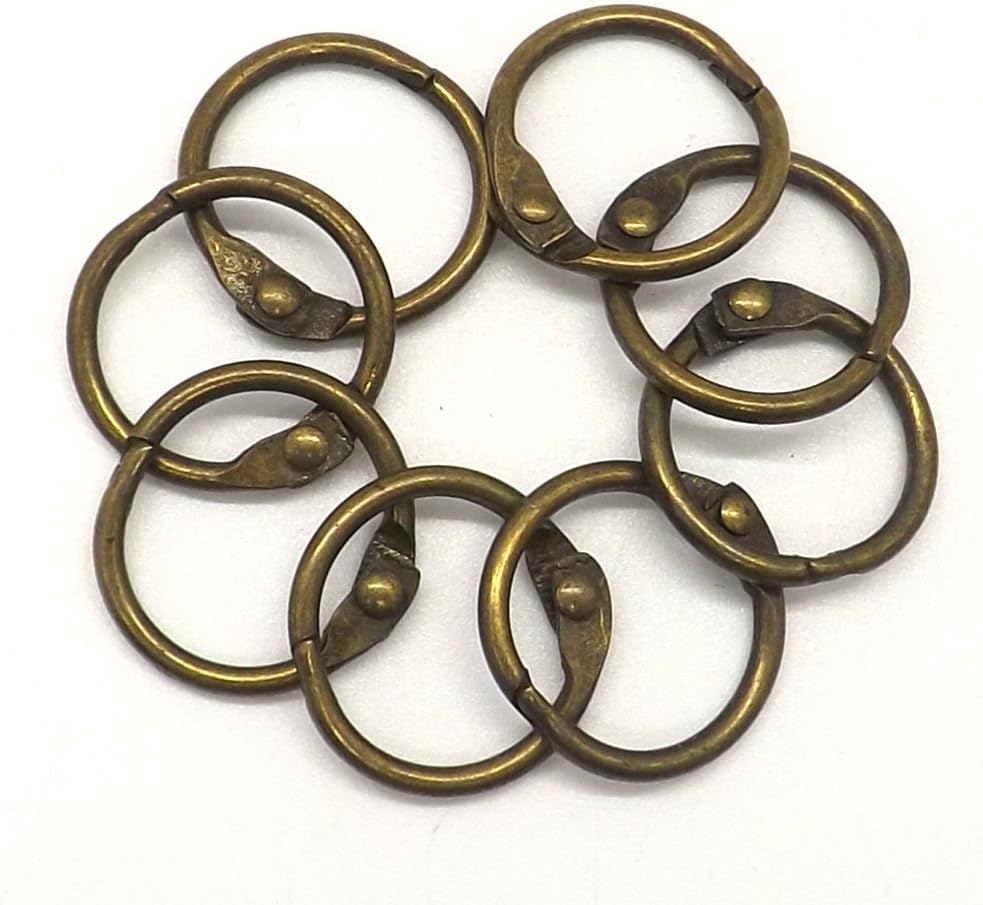 Bronze 10pcs Loose Leaf Book Ring Hoop Binder Clips for DIY (3/4in.) : Office Products