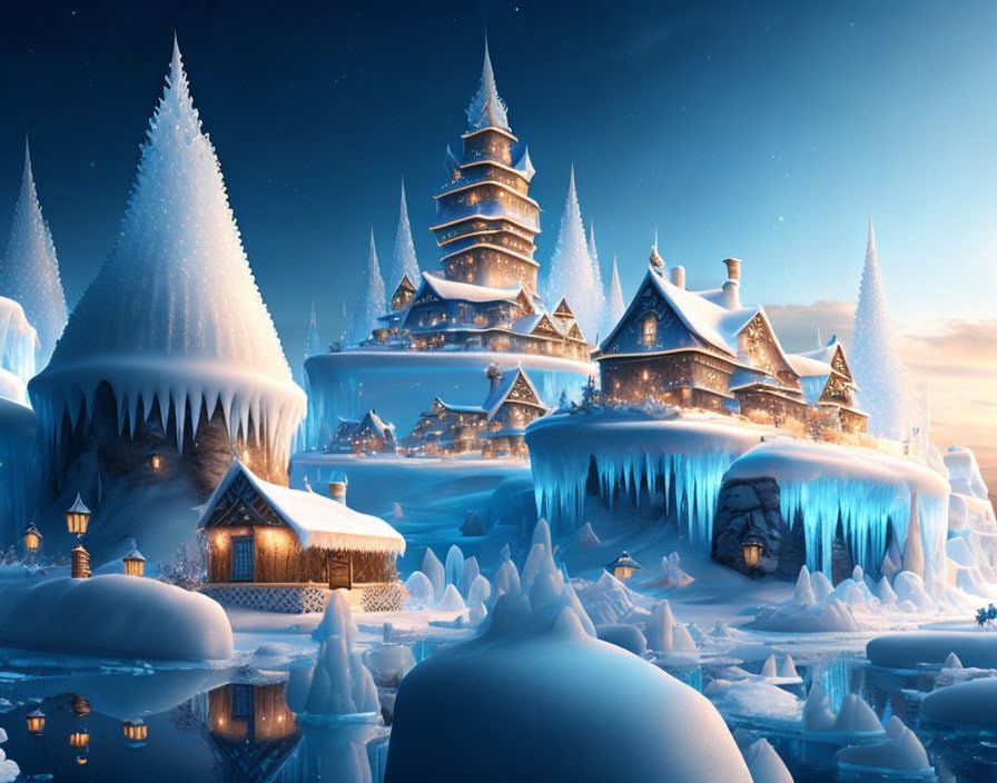 Affiches sur toile Village de glace SERENDIPITP 58x90 cm decoration murale sans cadre