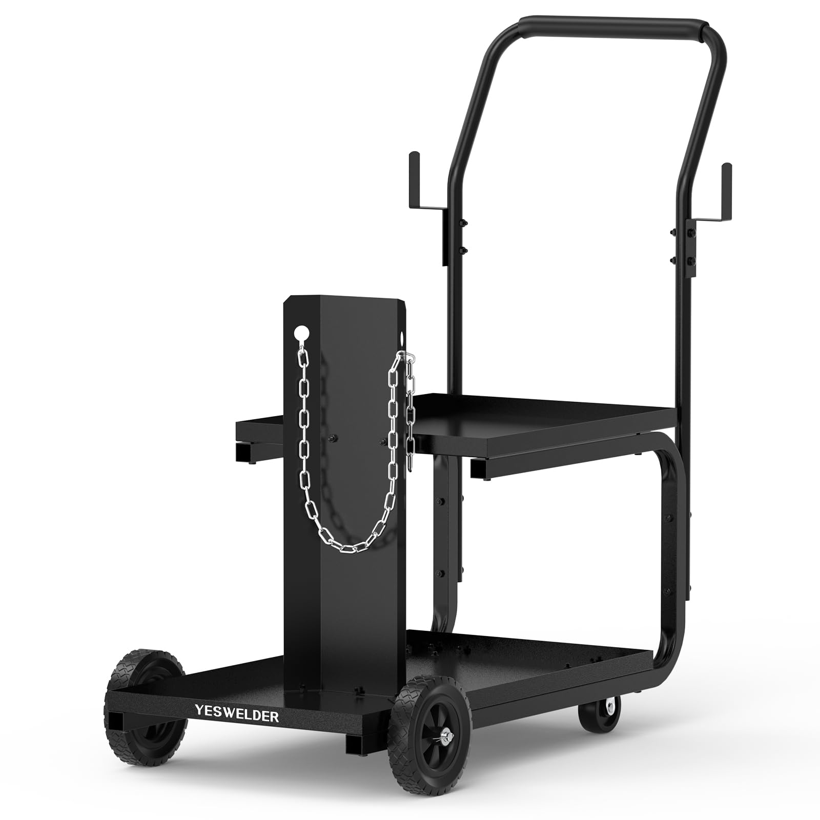 YESWELDER Low-Profile Welding Cart, Dual-Tier Storage and Cylinder Holder