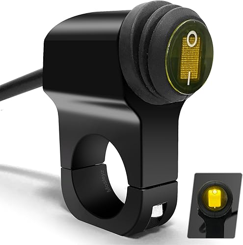 Miniatura 9 de Interruptor de luz ATV de 12 V, interruptor de manillar impermeable para motocicleta, interruptor de luz de motocicleta CNC de aleación de aluminio