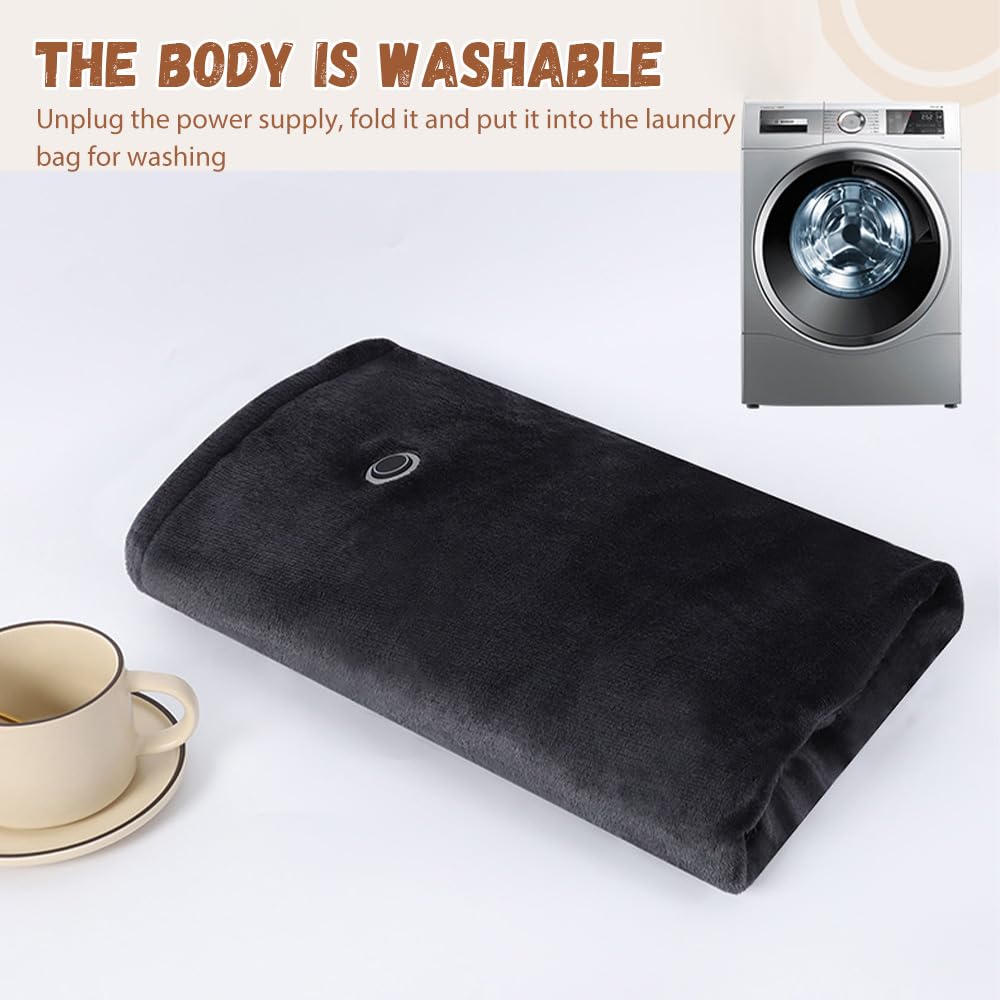 Coperta Riscaldata Elettrica Coperta Elettrica USB 150x80cm - 3 Livelli Riscaldamento Con Spegnimento Automatico | Bianca Morbida Coperta Usb Riscaldante