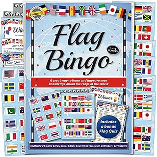 Flags of the World Bingo & Quiz Game - For Adults & Children. A fun activity and teaching accessory for groups and families of all ages.