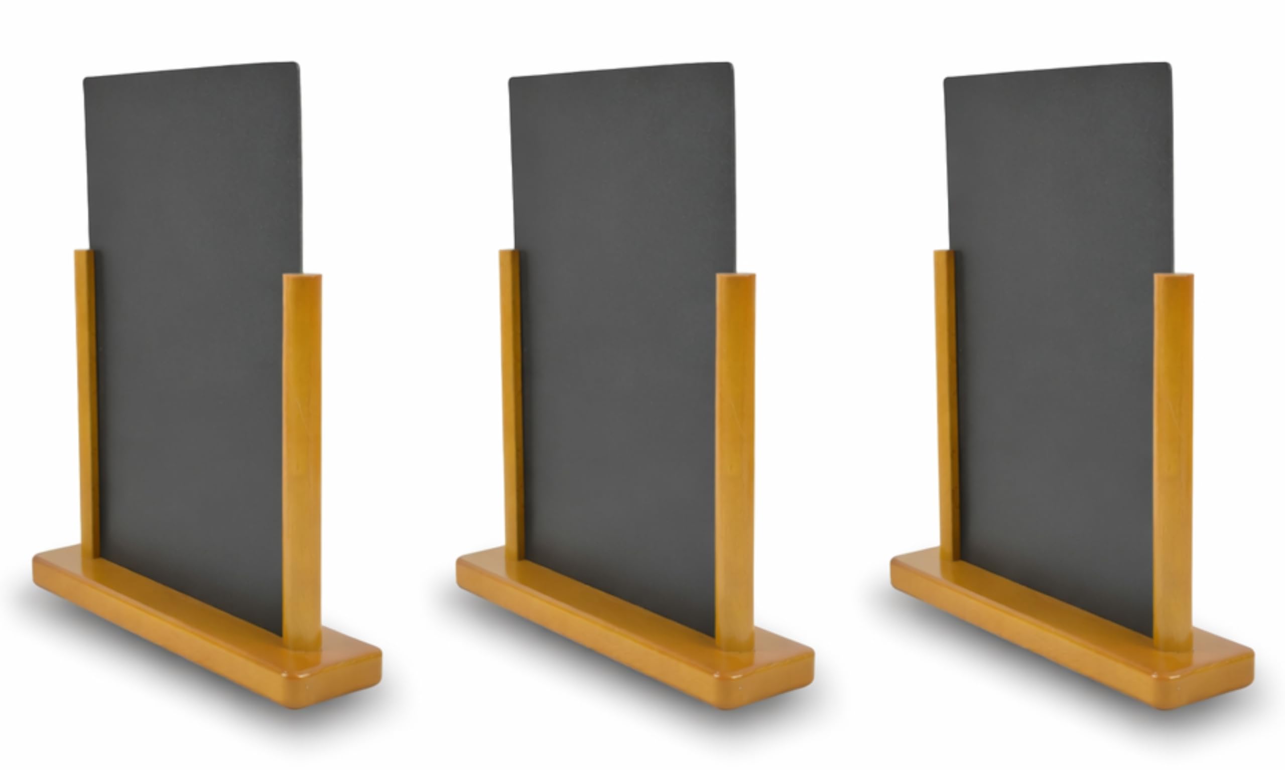 Deflecto Double Sided Small Table Chalkboard Teak Effect- Pack of 3