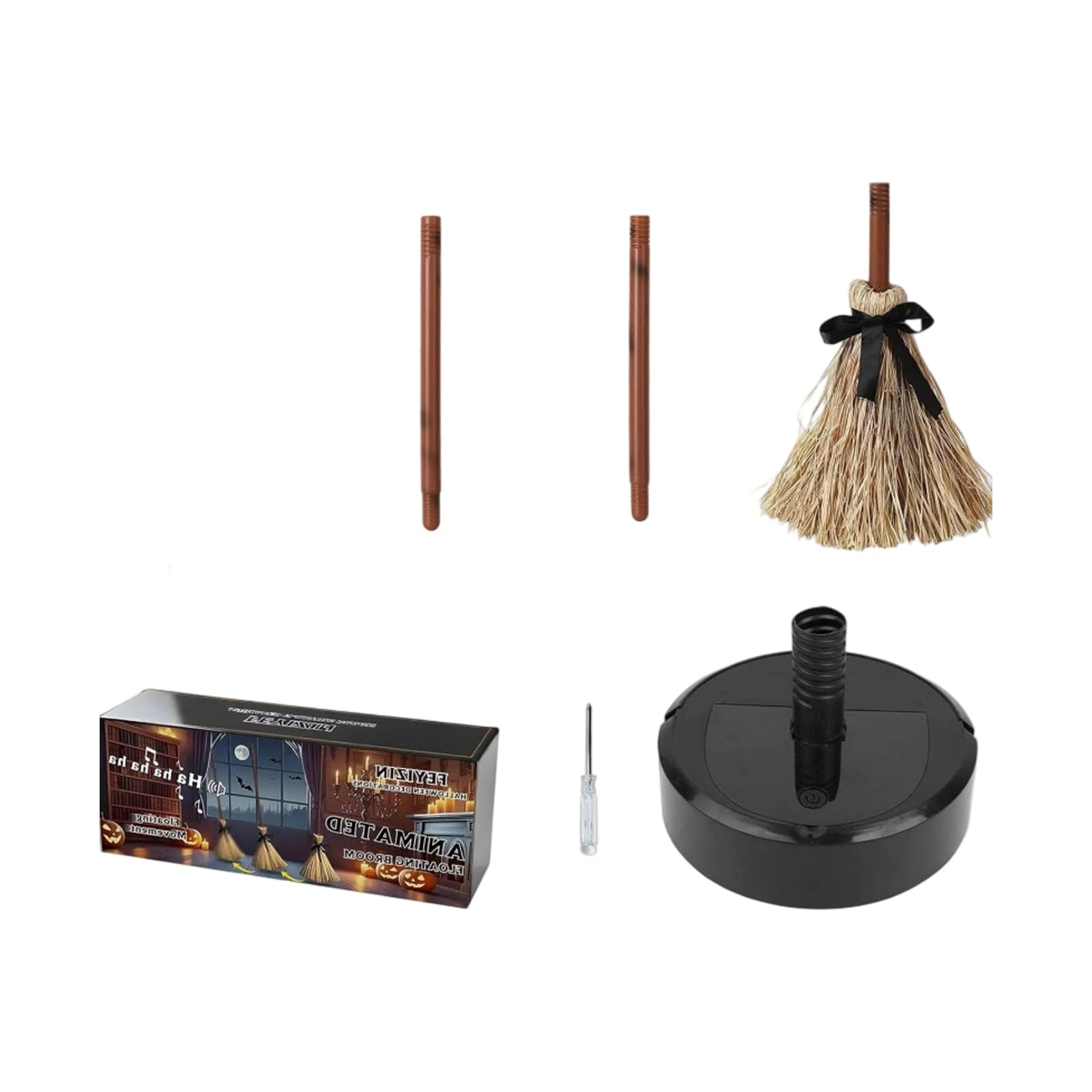Balais flottants magiques pour fête hantée et décoration de jardin intérieur extérieur