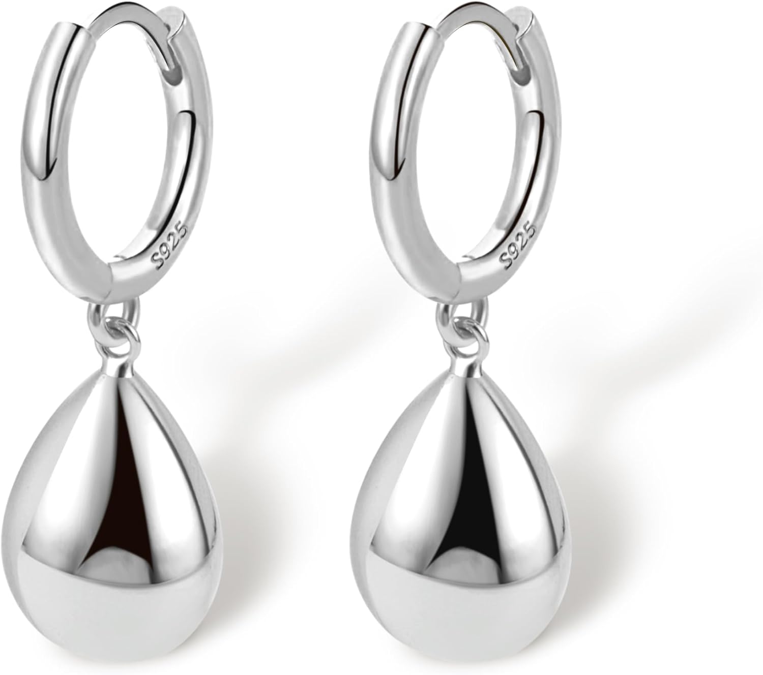 925 Sterling Silver Teardrop Leverback Earrings for Women Girls Waterdrop Tear Drop Dangle Earrings Jewelry Hypoallergenic Silver Teardrop Leverback Dangle Earring for Women - Image 7