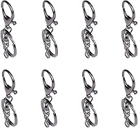 Vista 7 de 20 juegos de cierres de pinza de langosta con gancho y anillo plano dividido para llavero con clip de gatillo giratorio con pequeña pinza