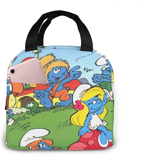 Amazon 人気 弁当袋 ランチバッグ スマーフ 縦 クーラーバッグ がま口 保温 保冷バッグ お弁当 大きめ メンズ レディース 可愛い 学生 通学 通勤 遠足 ランチバッグ ランチ巾着 ランチベルト オンライン通販