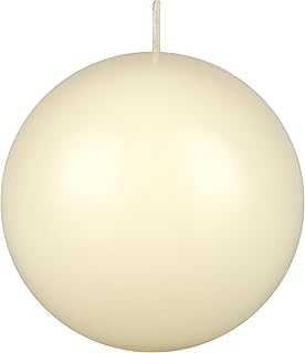 Mega Candles 1 pc Unscented Ivory Ball Round Candles, Hand Poured Premium Wax Candle 4 Inch x 4 Inch, Home Décor, Wedding Receptions, Occasions, Events, Festivities, Meditations, Relaxation