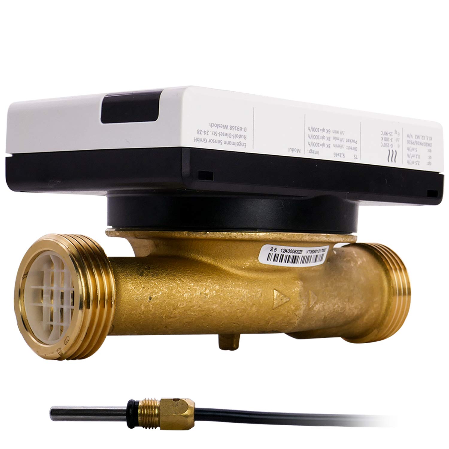 Wärmezähler Zähler Plattform SensoStar E Einstrahl Kompakt Nenndurchfluss Qn 2,5 m³/h, Anschluss 1 Zoll, Baulänge 130 mm, Temperaturfühler Ø 5,2 mm Eichung 2026 gültig bis 2032