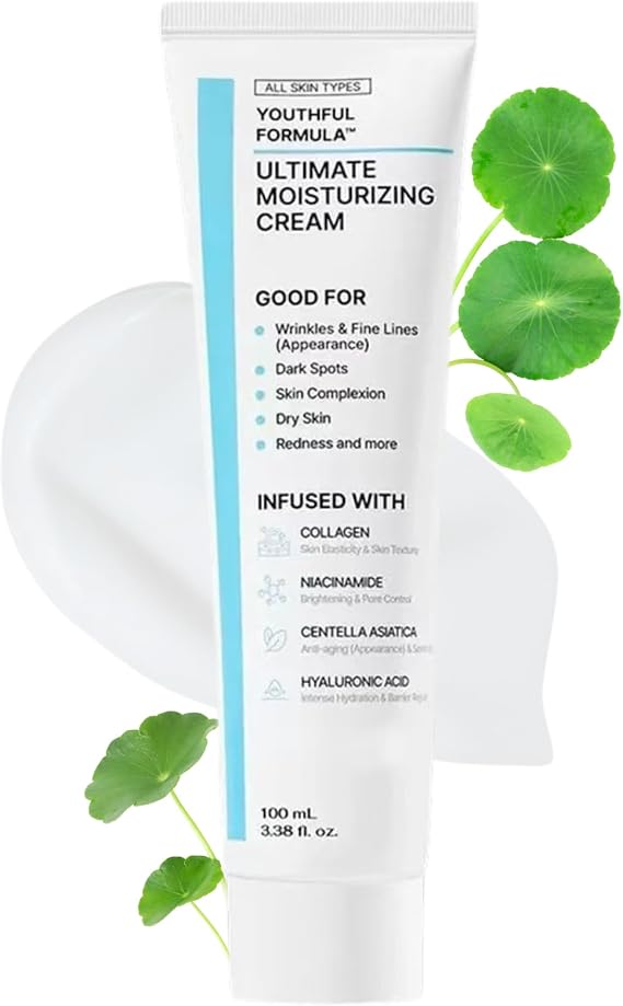 Youthful Formula Ultimate Moisturizing Cream,Deep Korean Moisturiser,Ultimate Moisturizing Cream,Skin Barrier Repair Cream for Women/Men,Improve Skin Tone & Radiance,All-Day Effective Skincare 100g