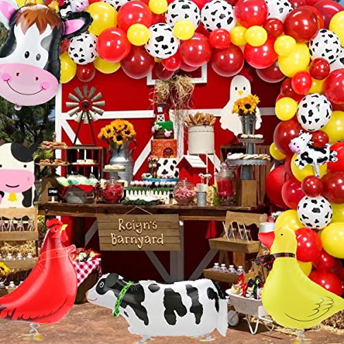 Cow Party Decoration Balloon Garland Arch Kit - Cow Farm Animal 3Rd Birthday Party Supplies For Kids 3Rd Birthday Farm Animals Theme Party With Cow Animal Foil Balloons (A) #TOP2