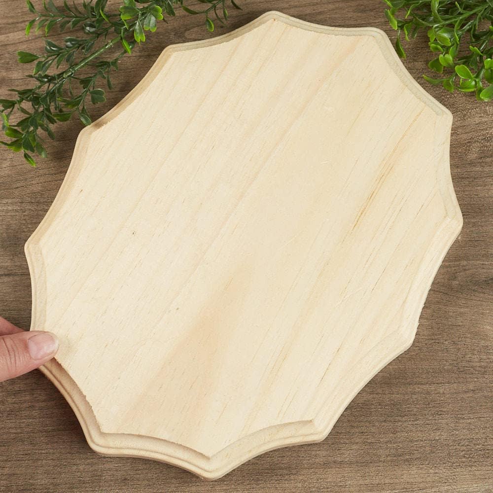 Pack of 4 Unfinished Wood French Oval Plaques from Factory Direct Craft - Blank Wooden French Oval Signs for DIY Crafts and Projects (11" H x 9" W)