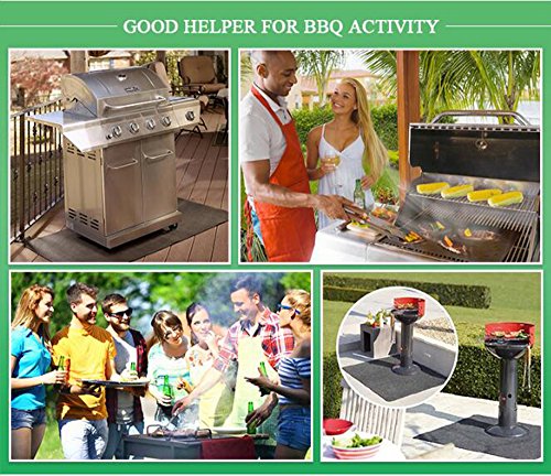 Uterstyle 2Pcs Bbq Gas Grill Splatter Mat, Extra Large Fireproof Heat Resistant Gas Or Electric Grill Splatter Mat Pad Floor Protective Rug For Backyard Outdoor Deck Patio 48X30Inch (2) #TOP5