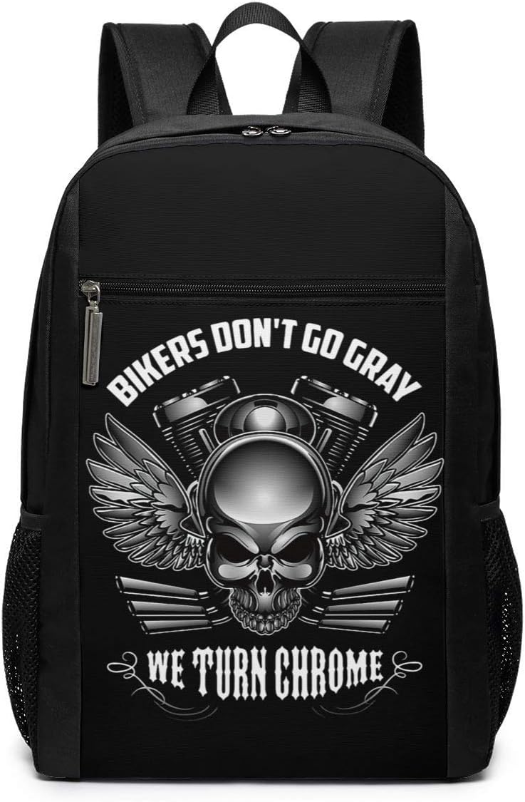 Adult Backpack Bikers Don'T Go Gray We Turn Chrome Bookbag