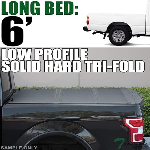 Miniatura 4 de Cubierta Tonneau de aluminio rígido de perfil bajo para caja de camioneta compatible con Toyota Tacoma 95-04 / 89-94 Pickup 6 pies (72 pulgadas)