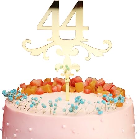 Amazon Co Jp アクリルケーキトッパー ミラーゴールド数字44ケーキトッパー 44歳の誕生日や記念日のお祝いに最適 ホーム キッチン