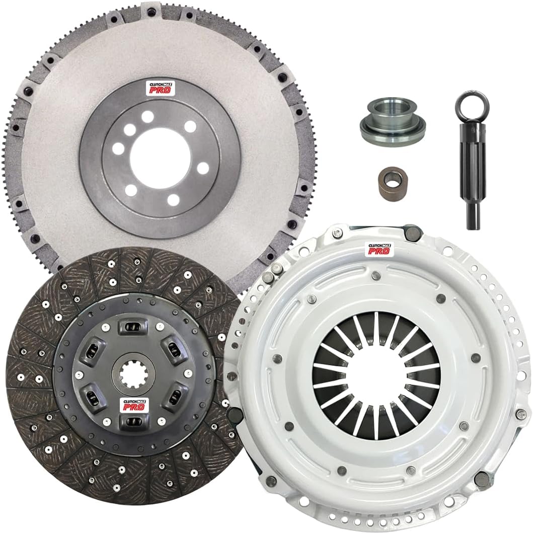 ClutchMaxPRO Performance Stage 2 Clutch Kit with Flywheel Compatible with Chevy 1964-81 Blazer C10 C20 G10 G20 K10 K20, GMC 1975-76 C15 C25 G15, Pontiac 1967-81 Firebird GTO (CP04021HD+FW167938-ST2)