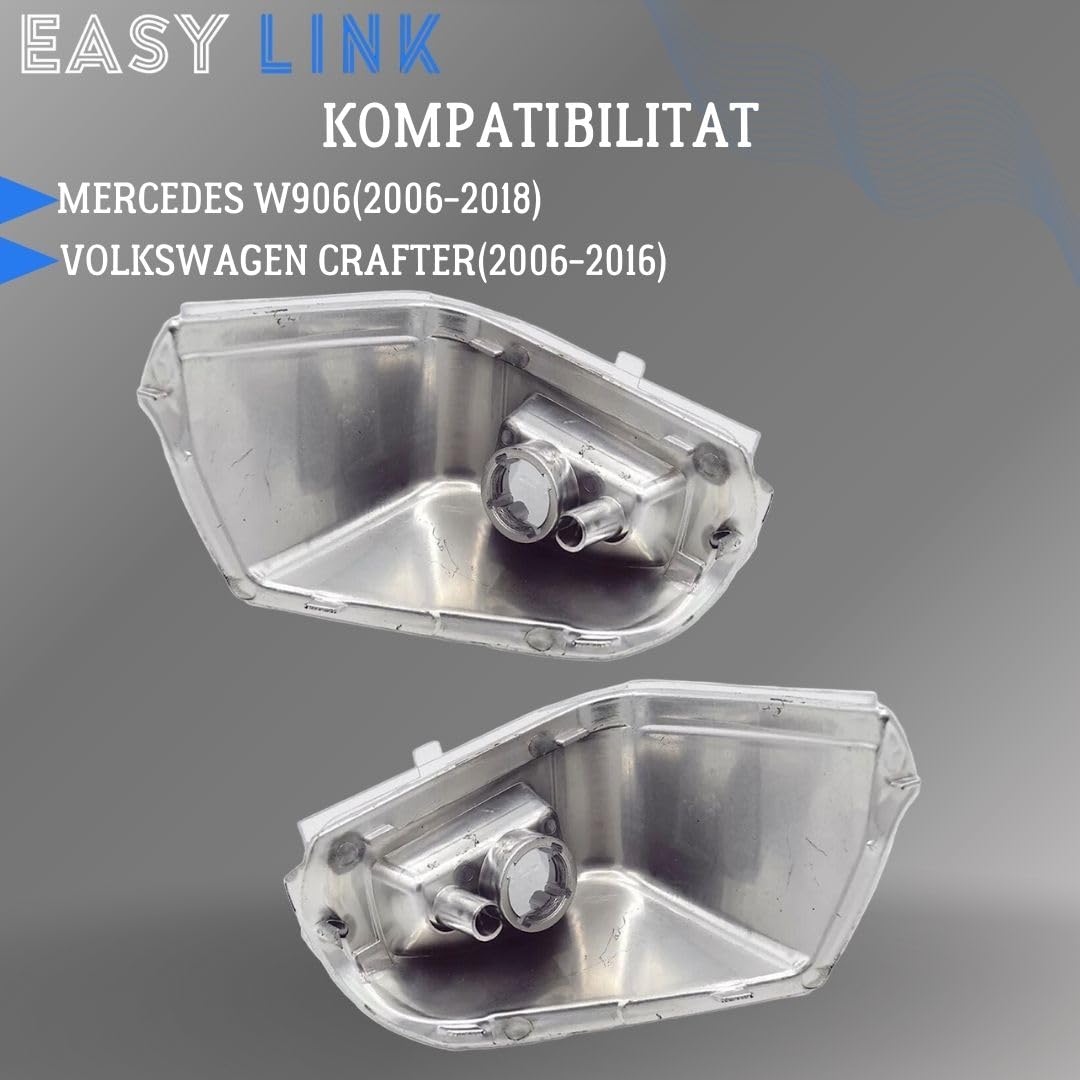 2 indicatori di direzione per specchietto retrovisore destro, sinistro, indicatore di direzione laterale, compatibili con Mercedes Sprinter W906 2006 – 2018, VW Crafter 2006 – 2016