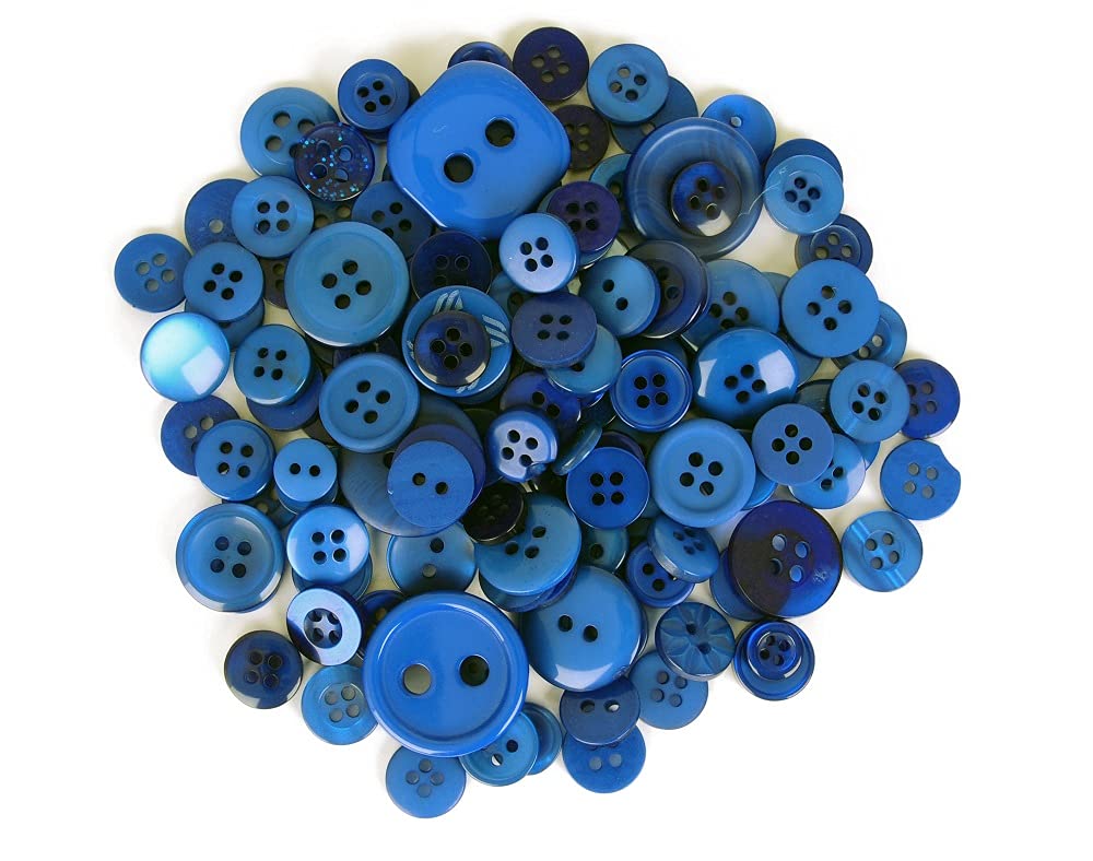 60g Assorted Dark Blue Buttons for Crafts | Sewing Scrapbooking Card Making