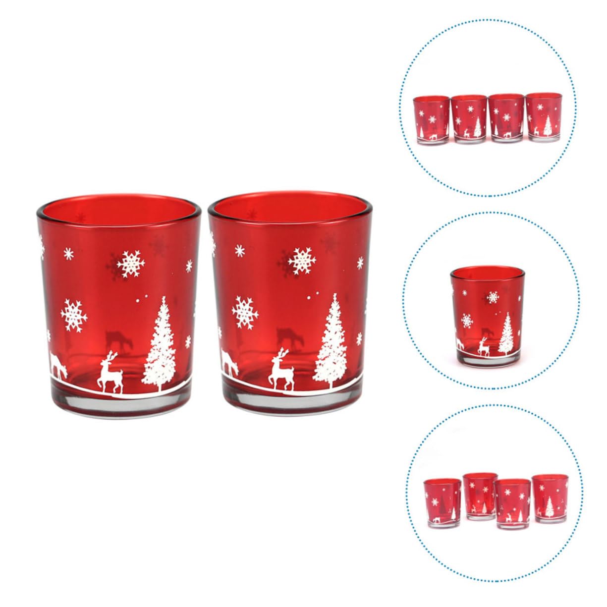 Cabilock 10 Piezas Taza De Vela De Fiesta Centro De Mesa Navideño Velas Candelita Candelabro Portavelas De Navidad Candelero Votivo Taza De Vela De Aromaterapia Decoración Navideña Vidrio