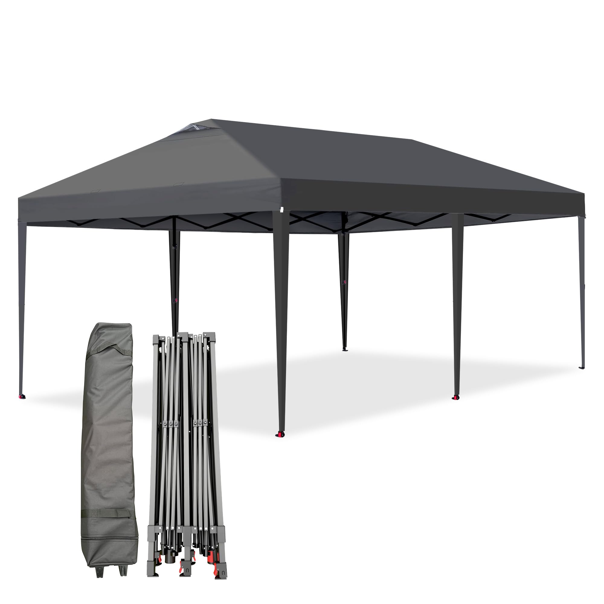 View 1 of 10x20 Pop Up Canopy with One Push Setup, Heavy Duty Beach Tent