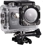 Action Camera, 1080P 12MP Waterproof 30m Underwater Sports Video Camera with LCD Screen, Rechargeable Battery and Mounting Accessories Kit (Black)