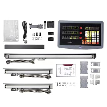 3 Axis Digital Display Kit GUILOPOER 5 m Digital Display with 3 Axis Linear Scale for CNC Milling Electronic Linear Scales Milling Machines Position Display 200 mm + 400 mm + 750 mm