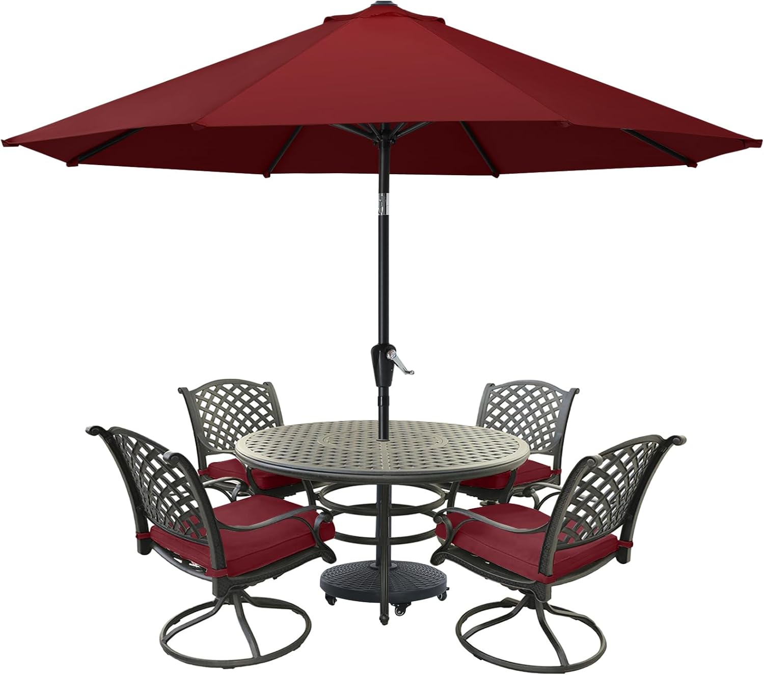 MASTERCANOPY Patio Umbrella for Outdoor Market Table -8 Ribs (9ft,Burgundy)