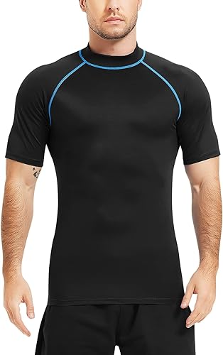 Camiseta de natación de manga larga para hombre, protección solar UPF 50+, protección solar UV, secado rápido, camisetas de compresión para hombre