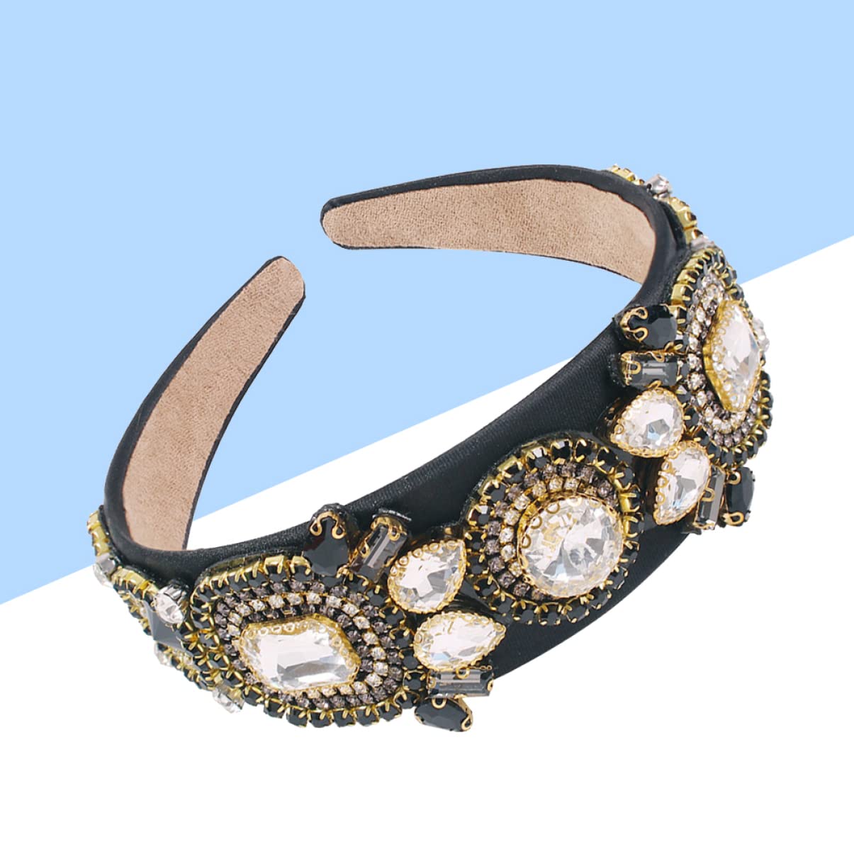 FOMIYES 2stücke Vintage Rhinestone Haarband Damen Weiß Breiter Haarschmuck Für Partys Und Alltag Elegantes Design Mit Feiner Verarbeitung Für Besondere Anlässe Und Stilvolles