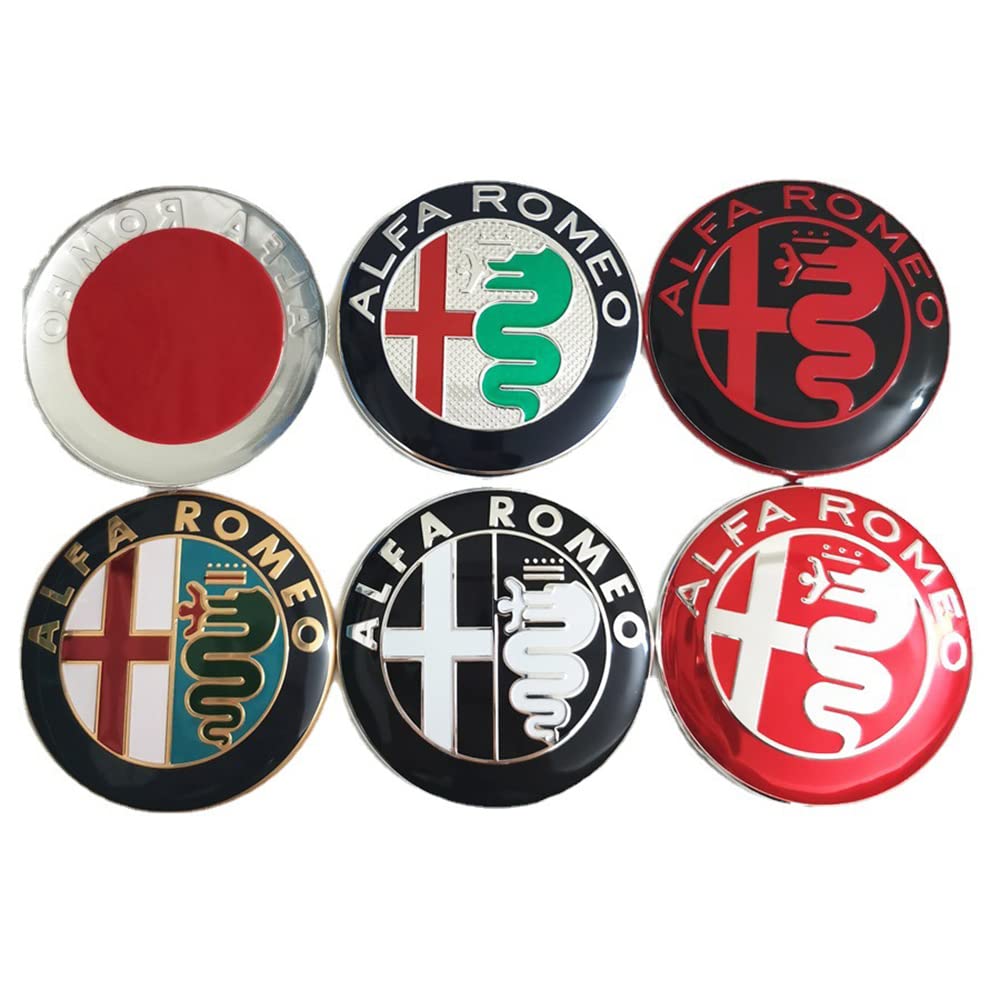 Autocollants Emblème Alfa Romeo HEYCE - 2 Pièces - 74mm - Pour 147/156/159/Giulietta/Stelvio