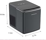 Fridge, countertop ice maker, 26 lbs per day – bullet-shaped quick ice maker with touch screen, 9 pieces in 7–15 minutes, portable ice maker for home, kitchen, office and RV, grey