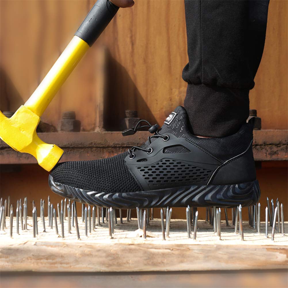 AONETIGER Men's Women's Safety Working Ultralight Shoes Industrial & Construction Anti-Puncture Breathable Steel Toes Shoes — view 2