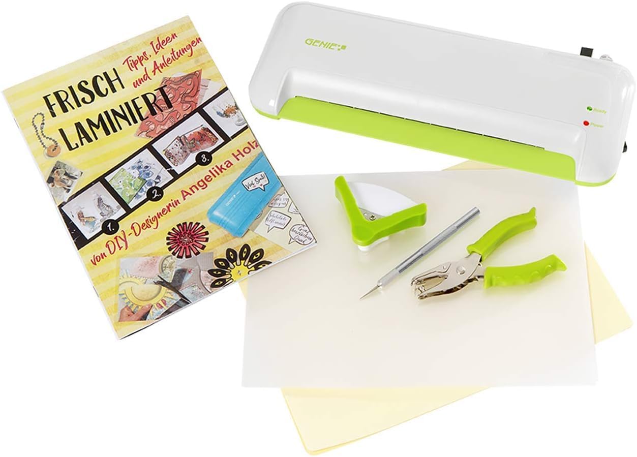 GENIE Juego creativo de laminación 4 en 1 para manualidades, plastificadora, paquete creativo, paquete de manualidades, láminas de laminación